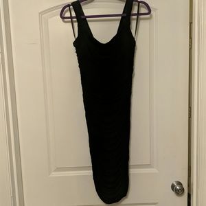 Black ruched dress